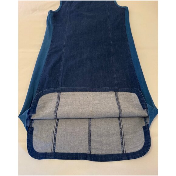 Tory Burch "Pierced Zipper" Denim Shift Dress w/ Pockets | Sz Small | Navy Blue - Picture 7 of 9
